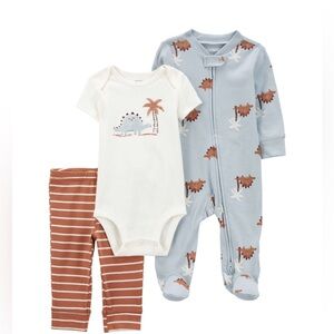 Carter’s Baby Boy Three Piece Outfit Set with Pants, Sleeper & Onesie Size 6 Mon